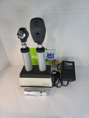 Heine Set Otoscope Ophthalmoscope Rechargeable Handle Charger NT200 ONE BATTERY 