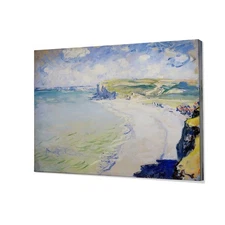 Monet Wall Art Canvas Beach at Pourville 1882 Print Stretched Framed Ready Hang