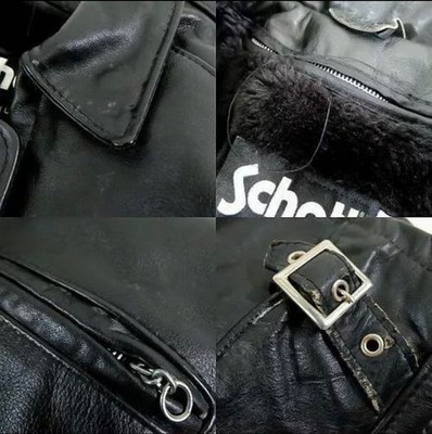 Vintage Schott 643 EVS Black Riders 100% Leather Jacket Steerhide
