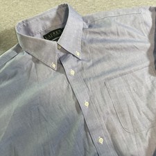 Lauren Ralph Lauren Dress Shirt Mens 17 34/35 Blue Classic Fit Button Down