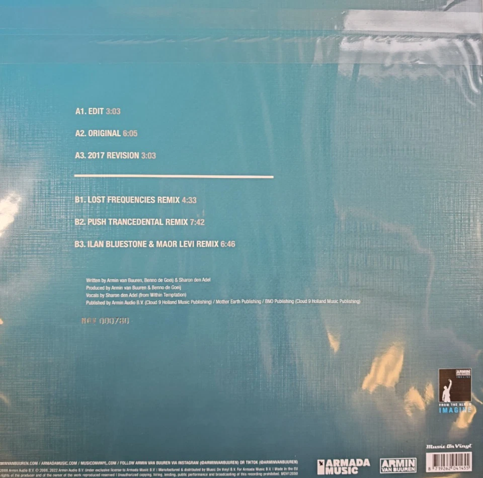 Armin van Buuren In And Out Of Love 12" vinyl record limited Aquamarine & White - Imagem 4 de 4