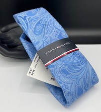 Tommy Hilfiger Men's Polyester Tie  Blue  Paisley  NEW MSRP: 69.50