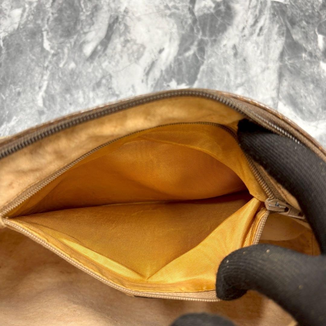 GUCCI Shoulder Bag PVC Leather Beige Brown Vintage Old Gucci Women Italy  thumbnail 5