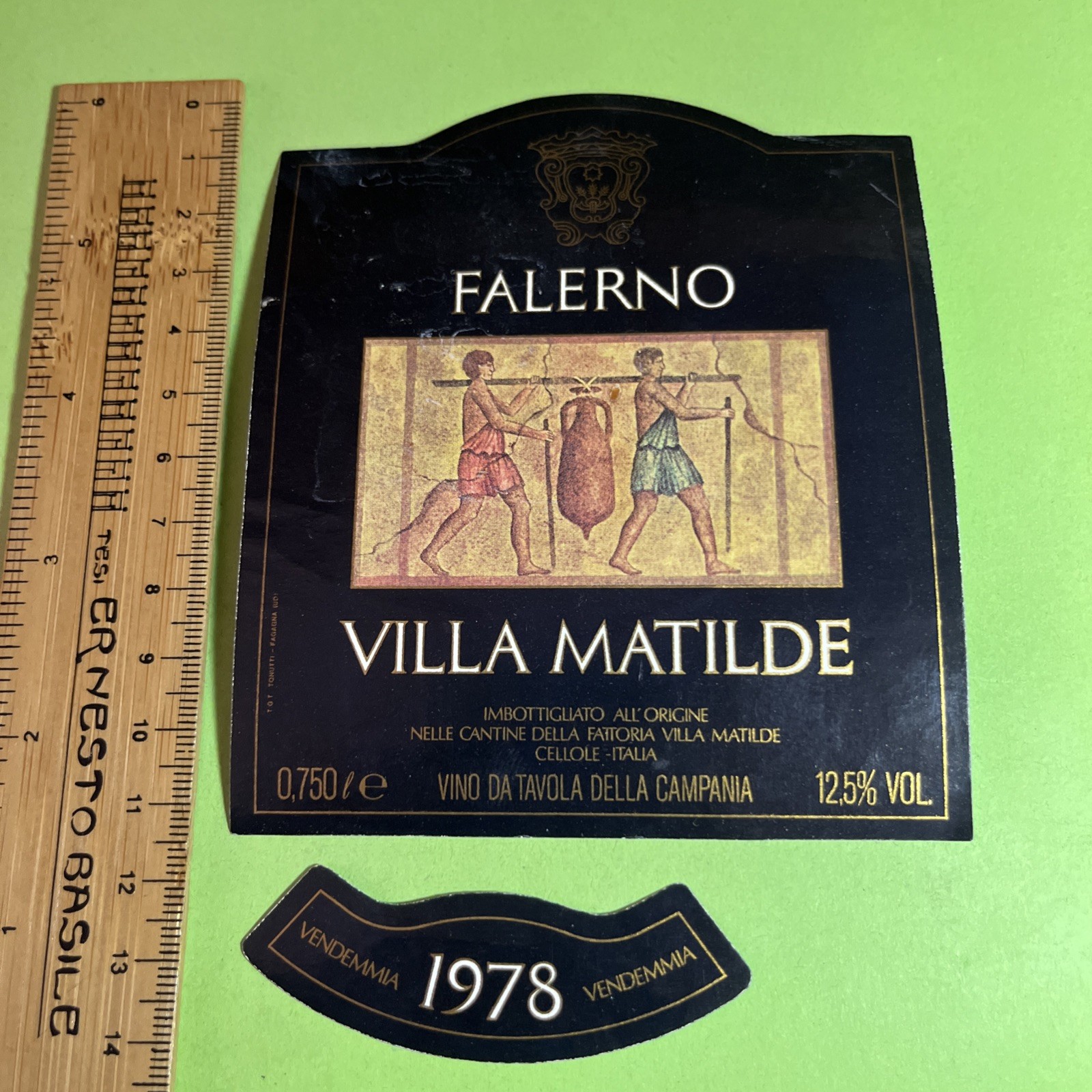 FALERNO VILLA MATILDE VINO TAVOLA CAPAMIA CELLOLE ITALIA- ETICHETTA COLLEZIONE