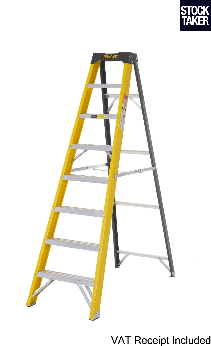 Climb-It Glass Fibre 7 Tread Step ladder Tool Tray Swingback Stepladder GFS37Z