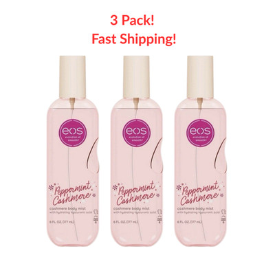 EOS Peppermint Cashmere Body Mist 6 Fl oz New Lot of 3 Free  Fast Shipping!