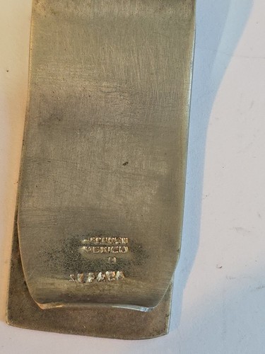VINTAGE INLAID ABALONE AND ALPACA MONEY CLIP MEXICO Silver? Really Nice! C3 - Picture 3 of 6
