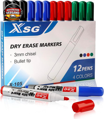 Whiteboard Marker Set 12 Stück Trocken abwischbar für Schule Büro Glas Spiegel