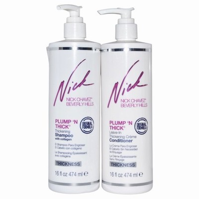 Nick Chavez Plump N Thick Thickening Shampoo & Leave In Conditioner NEW PUMP IN
