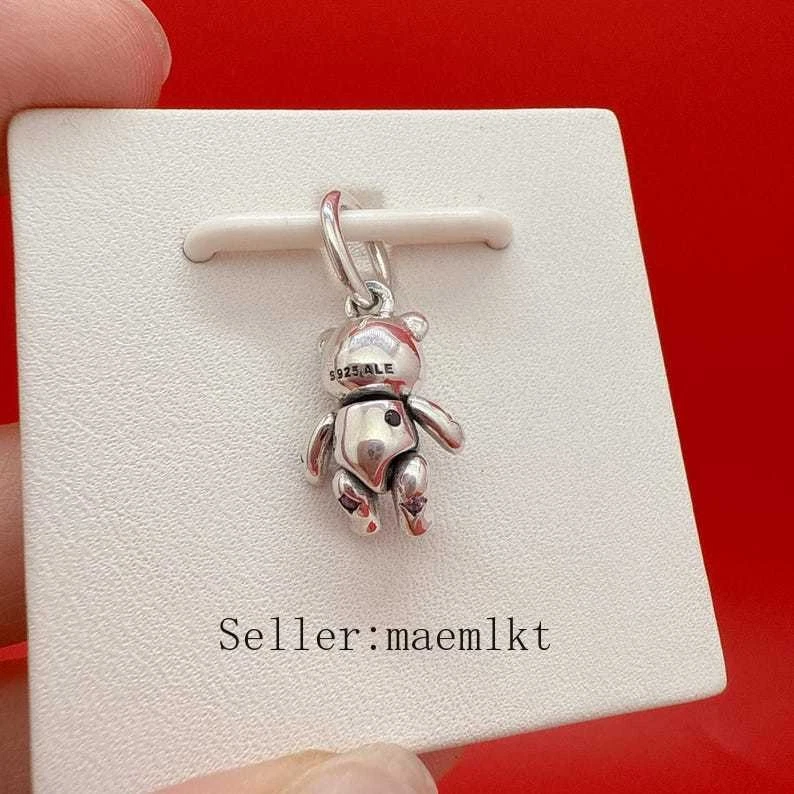 Nuevo Dije Colgante Oso de Peluche Movible Plata de Ley 925, Dije para Pulsera Foto 3 de 3