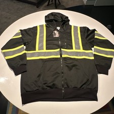 High Visibility Reflective Zip Up Hoodie Sweatshirt Jacket - Class 1 - Size XL
