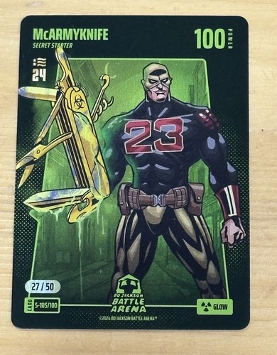 Bo Jackson Battle Arena S-105 McArmyknife Secret Starter Glow /50 McCaffrey