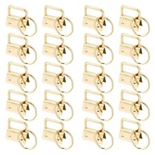 Key Fob Hardware,20 PCS 1 Inch Key Fob Keychain with Keychain Rings for Gold
