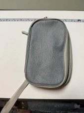 2 Section Grey Small Travel Cable Organizer Bag Portable Electronic Storage Bag