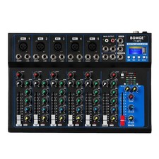 K7 Bluetooth Portable Audio Mixer w/USB Sound Mixing Console MP3 Stereo 48V P...