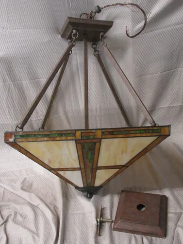 Vintage Tiffany Style Stained Glass Hanging Light Lamp Shade Ceiling Chandelier