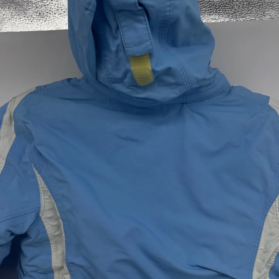 Lands' End Girls' Winter Jacket Hooded Blue White Quilted Lined Kids' 6-6X - Image 4 of 4