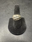VINTAGE 925 Sterling Two Tone Bamboo Ring Size 9