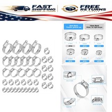 40pcs Stainless Steel Hose Clamp Assortment Kit 14 To 1-12 Adjustable Worm 40pcs Stainless Steel Hose Clamp Assortment Kit 14 To 1-12 Adjustable Worm