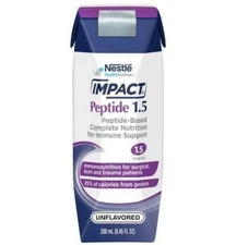 Nestle Impact Peptide 1.5 Tube Feeding Formula Unflavored 250 mL Carton 24 Ct