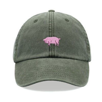 Cap Base Pink Pig Weiß Vintage Wasch Baseball Cap Unisex Dad Hat