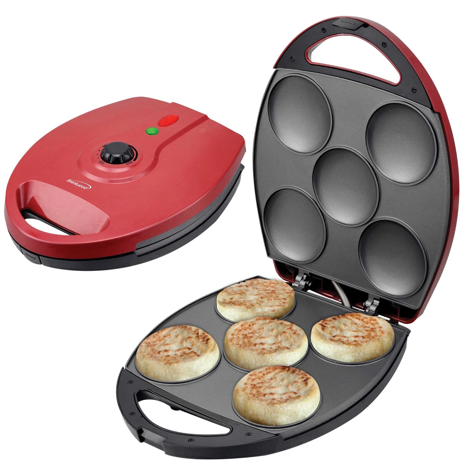 Brentwood AR-137R 1,200-watt 5-Piece Nonstick Arepa Maker - Thumbnail 2