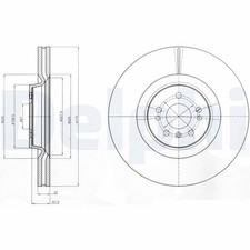 2x Bremsscheibe DELPHI BG9060C f&uuml;r MERCEDES X164 GL KLASSE W251 V251 W164 320