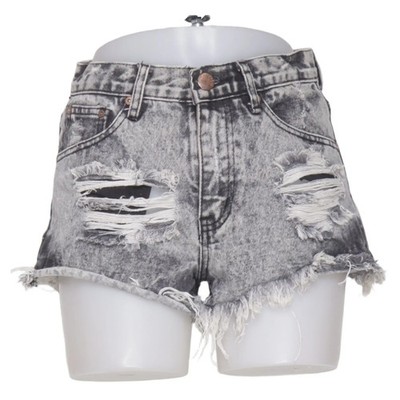 Glamorous, Jeans Shorts, Größe: XS, Grau/Schwarz, Baumwolle, Sonstiges #g2p