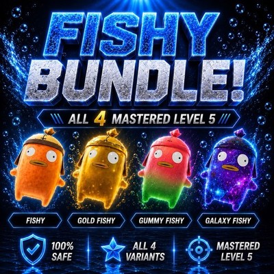 FORTNITE ALL FISHY SPRITES (BASE, GOLD, GUMMY, GALAXY) ALL LVL 5 MASTERED
