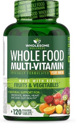 Wholesome Wellness Whole Food Multivitamin for Men - Natural Multi Vitamins, M