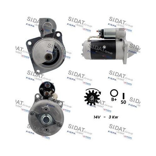 Démarreur Sidat S12MA0106A2 de haute précision en aluminium pour Alfa