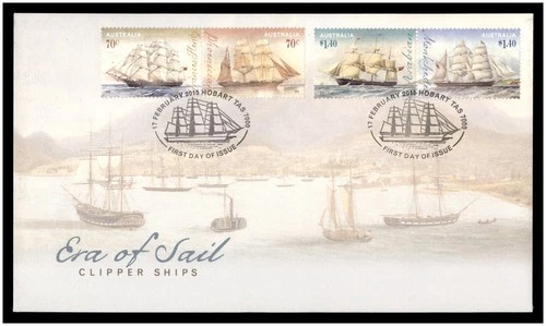 2015 First Day Cover / Issue FDC Australia - Era of Sail Clipper Ships  - Stamps
