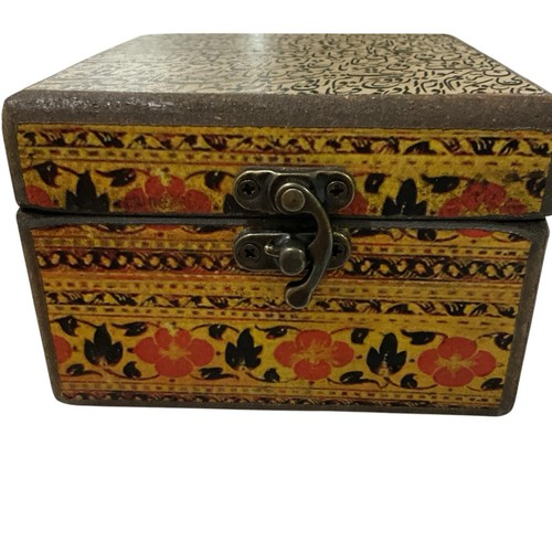 ANTIQUE PERSIAN KHATAM YAKHCHAL ESLEEMEE WOODEN BOX WITH LATCH - Picture 3 of 6
