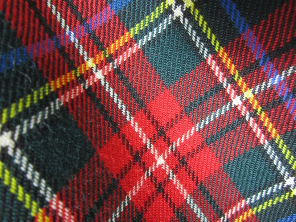 Vtg Lands End Womens P 8 Red Green Tartan Plaid Wool Pleated Midi Skirt Scotland - Image 3 of 4