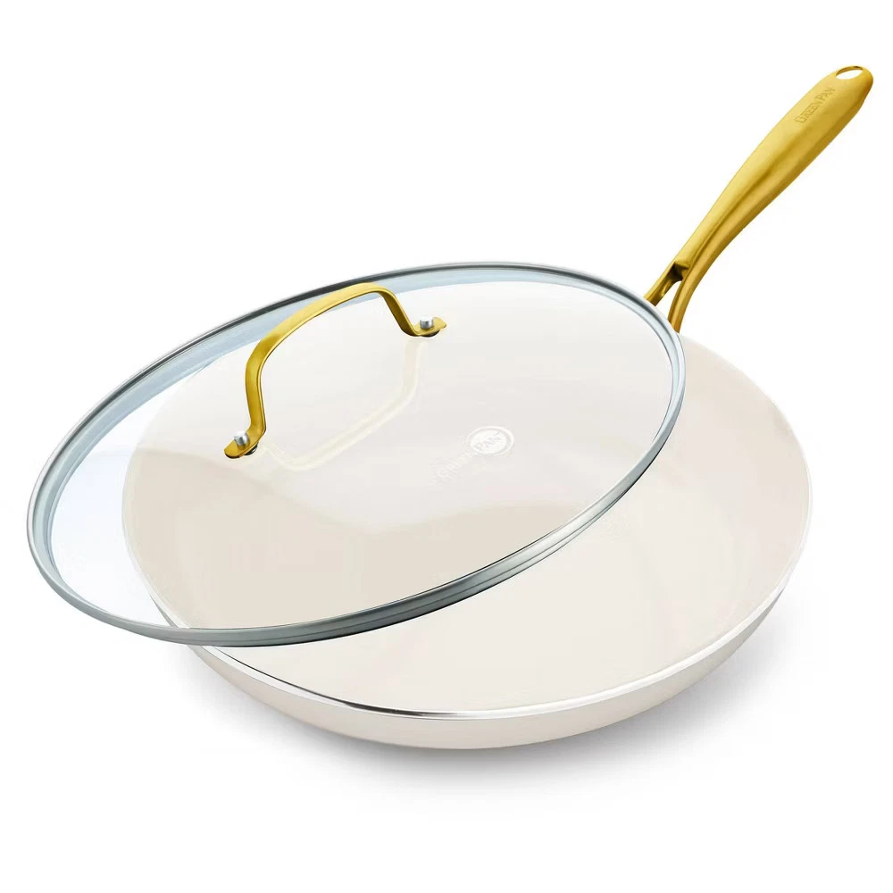 GreenPan Studio 12" Ceramic Nonstick Covered Aluminum Fry pan Linen
Opens in a new window or tab