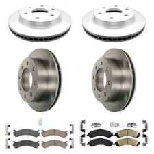 AmeriBRAKES AmeriPRO Plain Front & Rear Brake Kit w Ceramic Pads