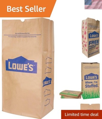 30 Gallon Heavy Duty Brown Paper Lawn and Refuse Bags for Home and Garden 10 ...