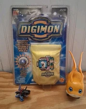  Digimon Digital Monsters Lot Collector Marble & Pocket Pouch T.K & Tokomon Pvc 