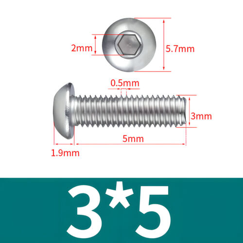 Viti a testa cilindrica M2 M2,5 M3 M4 M5 M6 M8 M10 ISK acciaio inox A4 V4A DIN ISO 7380 - Foto 17 di 111