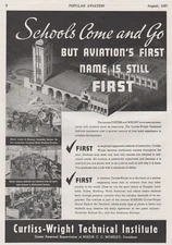 Aviation Magazine Print - Curtiss-Wright Technical Institute (1937)