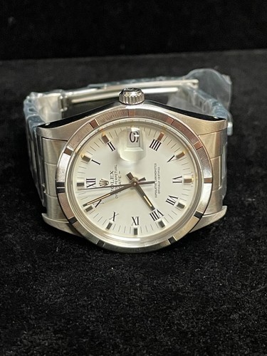 1984 Rolex Date 15010 White Roman Dial SS Oyster With Papers 34mm - Picture 3 of 10