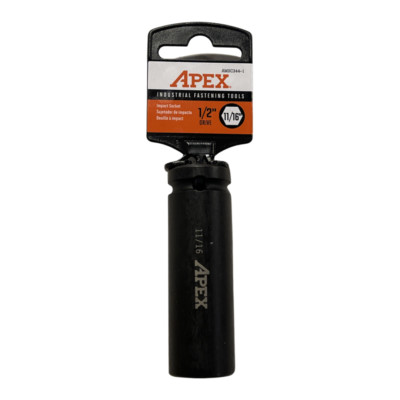 Apex 1/2'' Drive 11/16'' Deep Impact Socket 6 Point Square Drive AMSC344-1