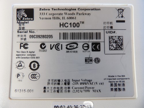 Zebra HC100 Thermal Patient ID Wristband Printer USB LAN HC100-300E-0100 + PSU - Bild 11 von 11