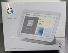 Google Nest Hub (2nd Gen.) Smart Display (White) - (GA01331-US)  Free Ship- NEW