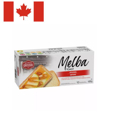 3x Grissol Melba Toast Original Plain Dry Breads LARGE 400g Canada Always FRESH