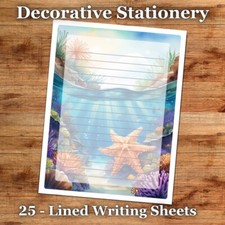25 Sheets Decorative Paper Letter Writing Paper Color Stationery - Sea Life 023