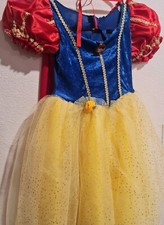 DISNEY GIRLS AGE 3-7 SNOW WHITE 2pc.FANCY DRESS CAPE COSTUME PRETEND PLAY EUC