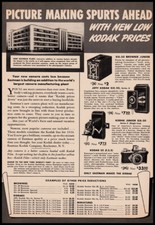 1939 Kodak Cameras print ad - 4 styles, new Eastman building