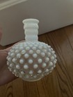 Vintage White Opalescent Hobnail Bottle Bud Vase Candle Holder MCM 5 in — photo 5