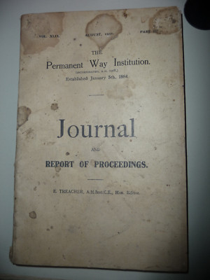 Railways British Rail PERMANENT WAY INSTITUTION JOURNAL AUGUST 1931 .. 22